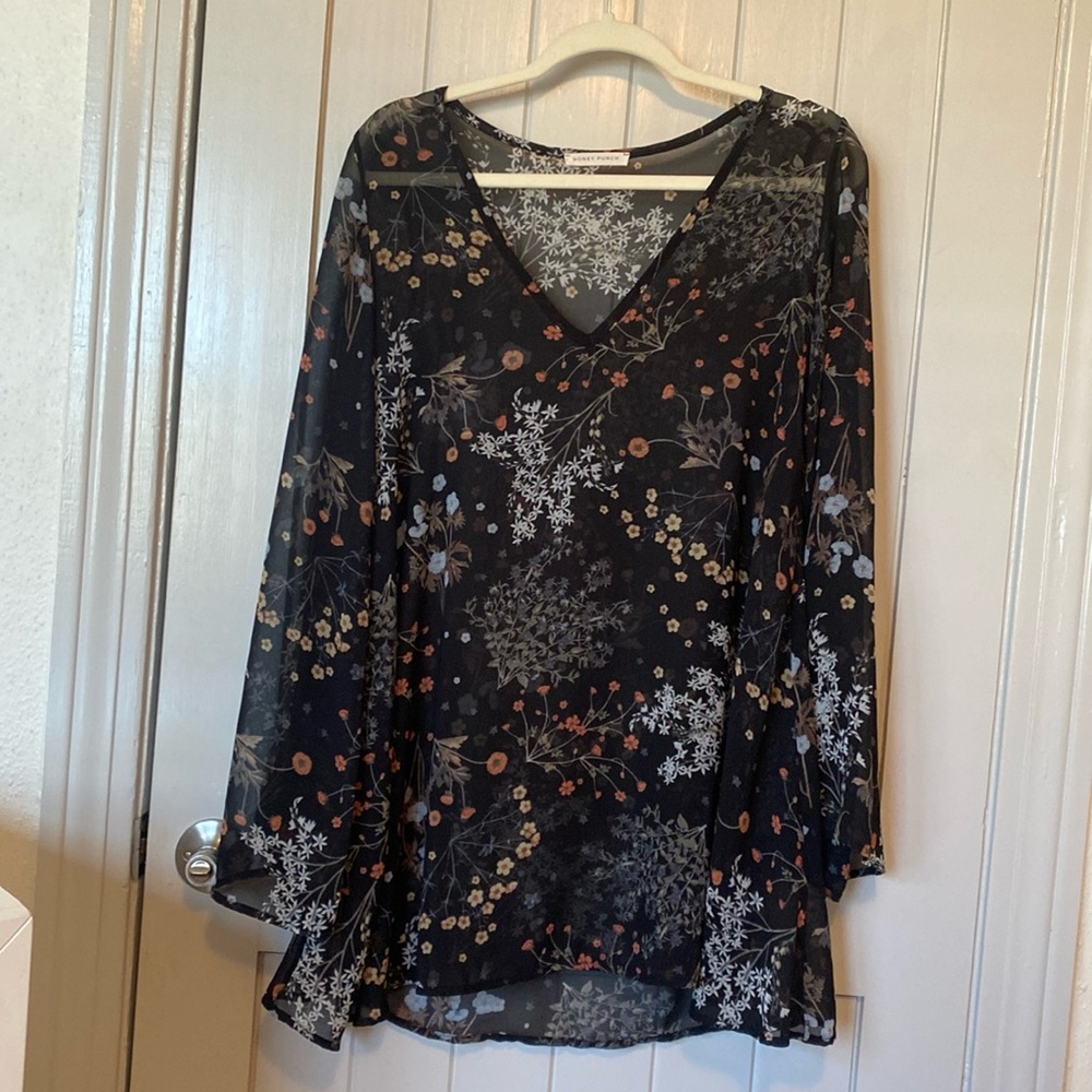 Sheer Honey Punch Floral Dress